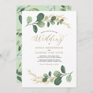 Classy + Chic Greenery Botanical Garden Wedding Kaart