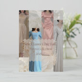 Classy Chic Herfst '25 | Elegante herfstjurk drop Folie Uitnodiging (Staand Voorkant)