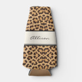 Classy Chic Leopard-afdrukken op maat Flesjeskoeler (Voorkant)
