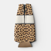 Classy Chic Leopard-afdrukken op maat Flesjeskoeler (Achterkant)