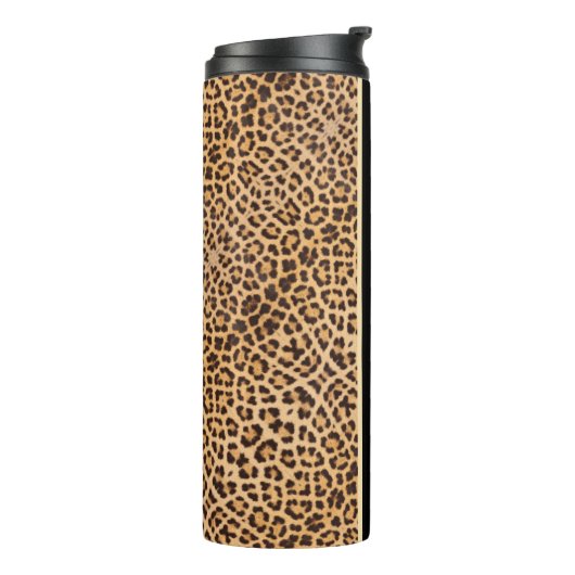Classy Chic Leopard Print Black Brown op maat Thermosbeker (Gedraaid links)
