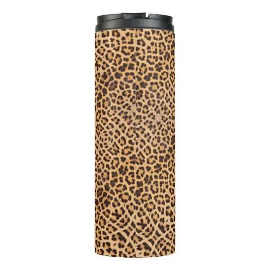 Classy Chic Leopard Print Black Brown op maat Thermosbeker (Achterkant)