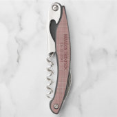 Classy Chic Light Mauve Roze Weave Patroon Kurkentrekker (Voorkant)