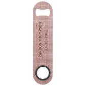 Classy Chic Light Mauve Roze Weave Patroon Speed Flessenopener (Voorkant)