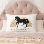 Classy Chic Luxury Black en Gold Rainbow Unicorn Kussen