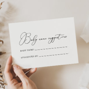 Classy Chic Minimalist Baby Name Suggestiekaart Visitekaartje