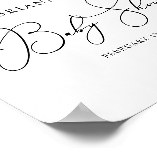 Classy Chic Minimalist Baby shower Welkom Poster (Hoek)