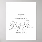 Classy Chic Minimalist Baby shower Welkom Poster (Voorkant)