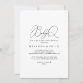 Classy Chic Minimalist BabyQ Baby shower Barbecue Kaart (Voorkant)