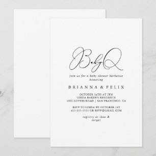 Classy Chic Minimalist BabyQ Baby shower Barbecue Kaart