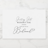 Classy Chic Minimalist Bridesmaid-voorstel Sparkling Wijnetiket (Enkel label)