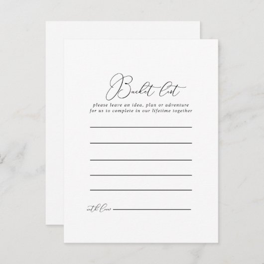 Classy Chic Minimalist Bucket List-kaarten Briefkaart (Voorkant / Achterkant)