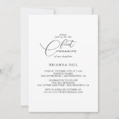 Classy Chic Minimalist First Community Invitation Kaart (Voorkant)