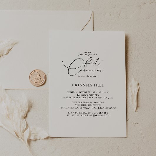 Classy Chic Minimalist First Community Invitation Kaart
