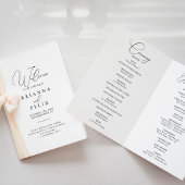 Classy Chic Minimalist Folded Wedding Programma