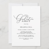 Classy Chic Minimalist Graduation Party Kaart (Voorkant)