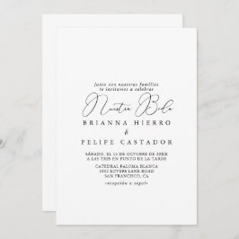 Classy Chic Minimalist Nuestra Boda Wedding Kaart