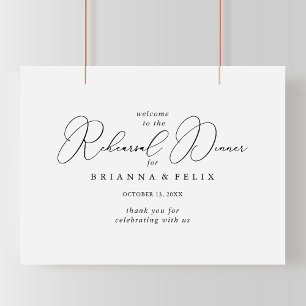 Classy Chic Minimalist Rehearsal Dinner Welkom Poster