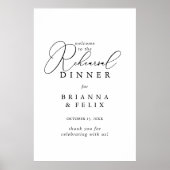 Classy Chic Minimalist Rehearsal Dinner Welkom Poster (Voorkant)