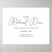 Classy Chic Minimalist Rehearsal Dinner Welkom Poster (Voorkant)