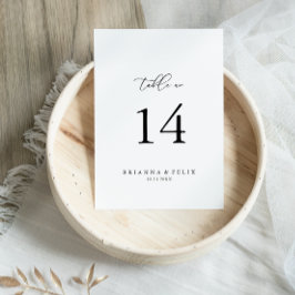 Classy Chic Minimalist Weddengement Table Number Kaart