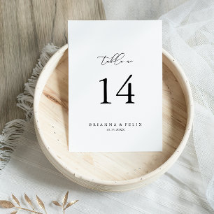 Classy Chic Minimalist Weddengement Table Number Kaart