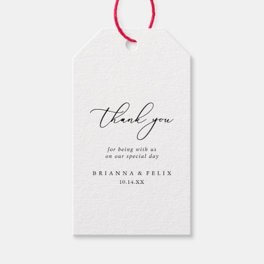 Classy Chic Minimalist Weddenschap Hartelijk dank Cadeaulabel (Voorkant)
