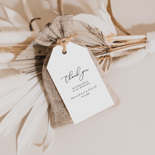 Classy Chic Minimalist Weddenschap Hartelijk dank Cadeaulabel