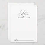 Classy Chic Minimalist Weddenvice Card Advieskaart<br><div class="desc">Deze klastige kleine vriendjesbonnetje is perfect voor een rustige bruiloft. Het eenvoudige en elegante ontwerp kenmerkt klassieke en fancy manuscripttypografie in zwart-wit. Deze kaarten zijn perfect voor een bruiloft, vrijgezellenfeest, baby shower, graduatiedag en nog veel meer. Pas de kaarten aan met de namen van de bruid en de bruidegom, ouders-aan-zijn...</div>