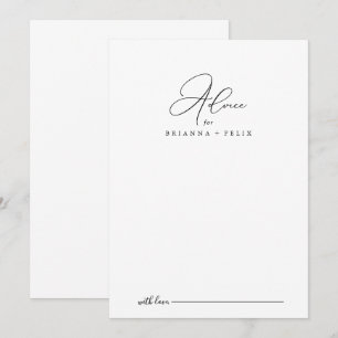 Classy Chic Minimalist Weddenvice Card Advieskaart