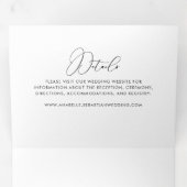 Classy Chic Minimalist Wedding Drieluik Uitnodiging (Binnenzijde eerst)