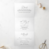 Classy Chic Minimalist Wedding Drieluik Uitnodiging (Binnen)