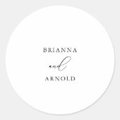 Classy Chic Minimalist Wedding Envelope Seals Ronde Sticker (Voorkant)