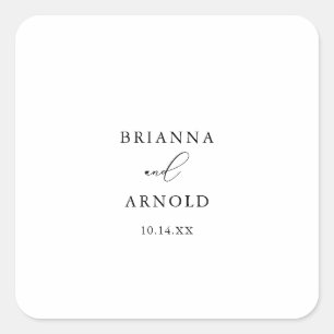 Classy Chic Minimalist Wedding Envelope Seals Vierkante Sticker