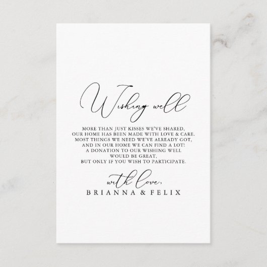 Classy Chic Minimalist Wedding Goed Informatiekaartje (Voorkant)