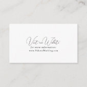 Classy Chic Minimalist Wedding Website Informatiekaartje (Voorkant)
