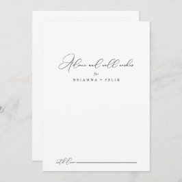 Classy Chic Minimalist Wedding Well Wishes Advieskaart