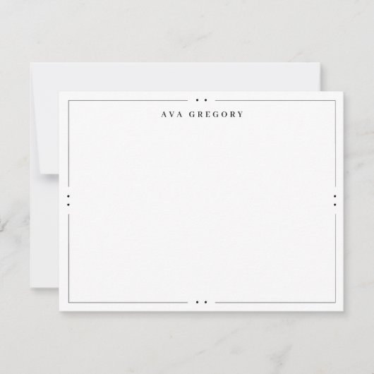 Classy Chic Monogram Name Stationery Notitiekaartje (Voorkant)