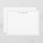 Classy Chic Monogram Name Stationery Notitiekaartje (Voorkant / Achterkant)