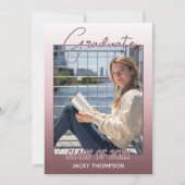 Classy Chic Ombre Mauve Taupe Dark Pink Afstuderen Aankondiging (Voorkant)