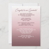 Classy Chic Ombre Mauve Taupe Dark Pink Afstuderen Aankondiging (Achterkant)