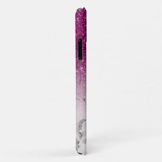 Classy Chic Paars Glitter Ombre Marble Monogram Case-Mate iPhone Case (Achterkant/rechts)