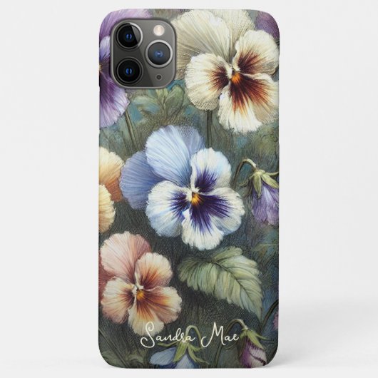 Classy Chic Pansies Fine Art Botanische Schilderku Case-Mate iPhone Case (Achterkant)