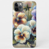 Classy Chic Pansies Fine Art Botanische Schilderku iPhone Hoesje (Achterkant)