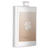Classy chic pearl geluk shamrock gepersonaliseerd heupfles (Rechts)