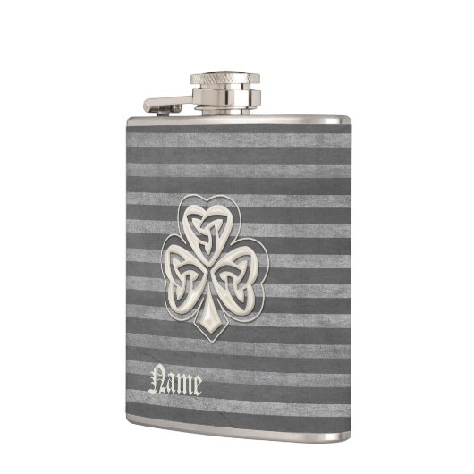 Classy chic pearl geluk shamrock gepersonaliseerd heupfles (Links)