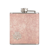 Classy chic pearl geluk shamrock gepersonaliseerd heupfles (Achterkant)