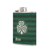 Classy chic pearl geluk shamrock gepersonaliseerd heupfles (Links)