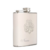 Classy chic pearl geluk shamrock gepersonaliseerd heupfles (Rechts)