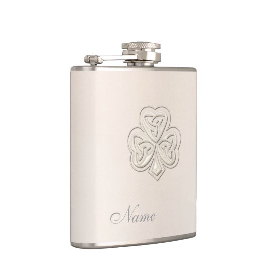 Classy chic pearl geluk shamrock gepersonaliseerd heupfles (Rechts)